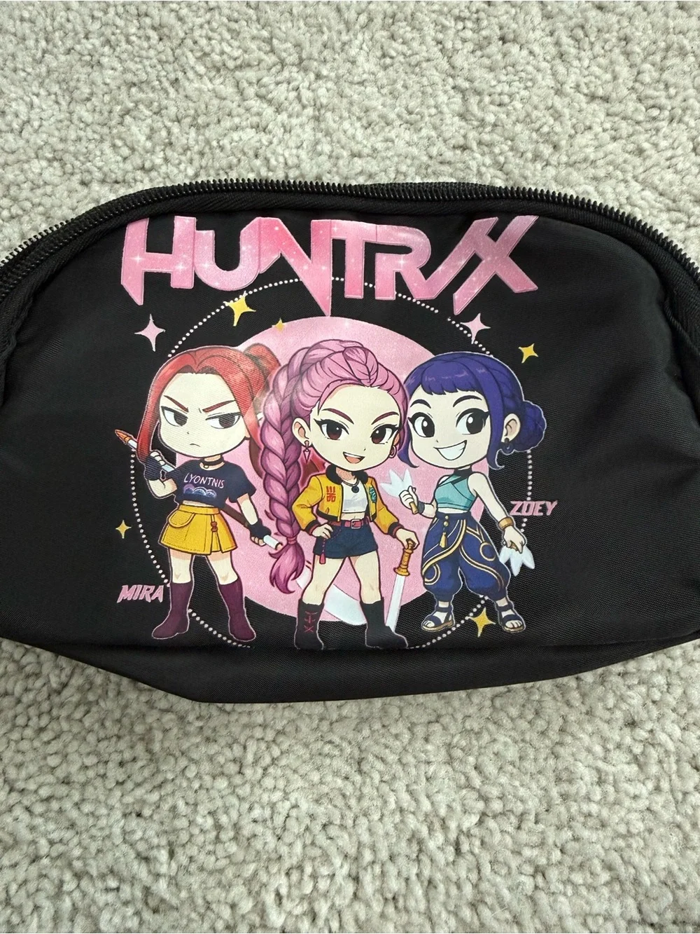 HUNTRX Black Character Graphic Fanny Pack